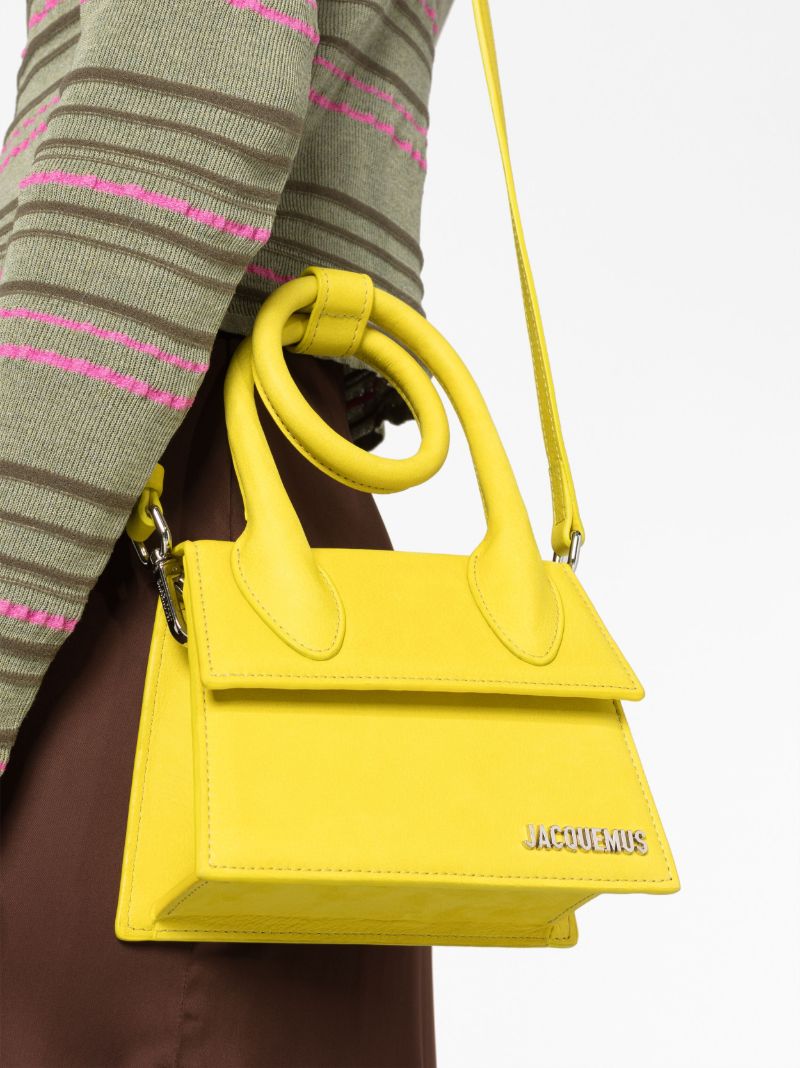 Yellow Le Chiquito Noeud Leather Top Handle Bag