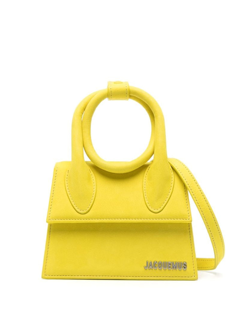 Yellow Le Chiquito Noeud Leather Top Handle Bag