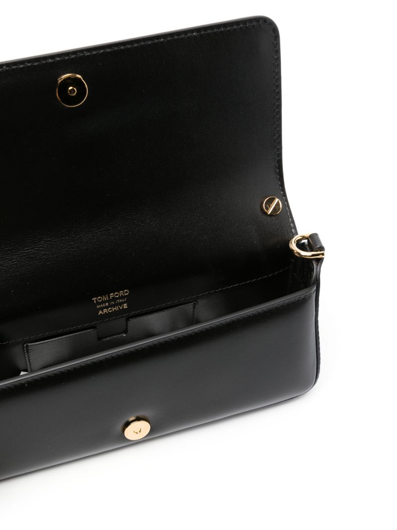 Black Triple Chain Small Leather Shoulder Bag