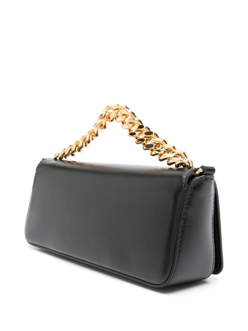 Black Triple Chain Small Leather Shoulder Bag