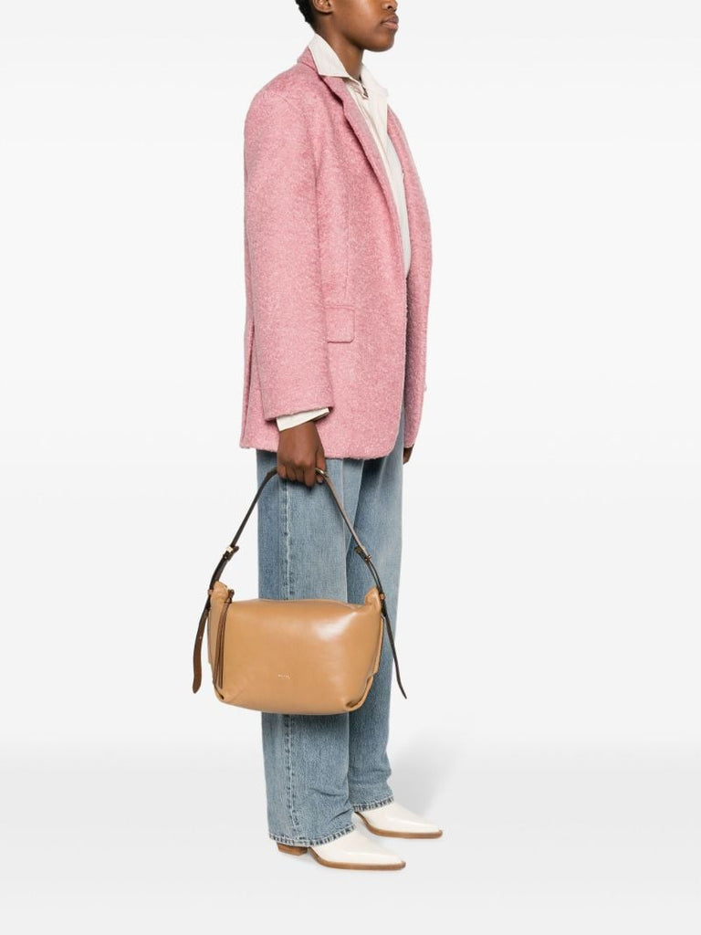 Neutral Leyden Leather Shoulder Bag