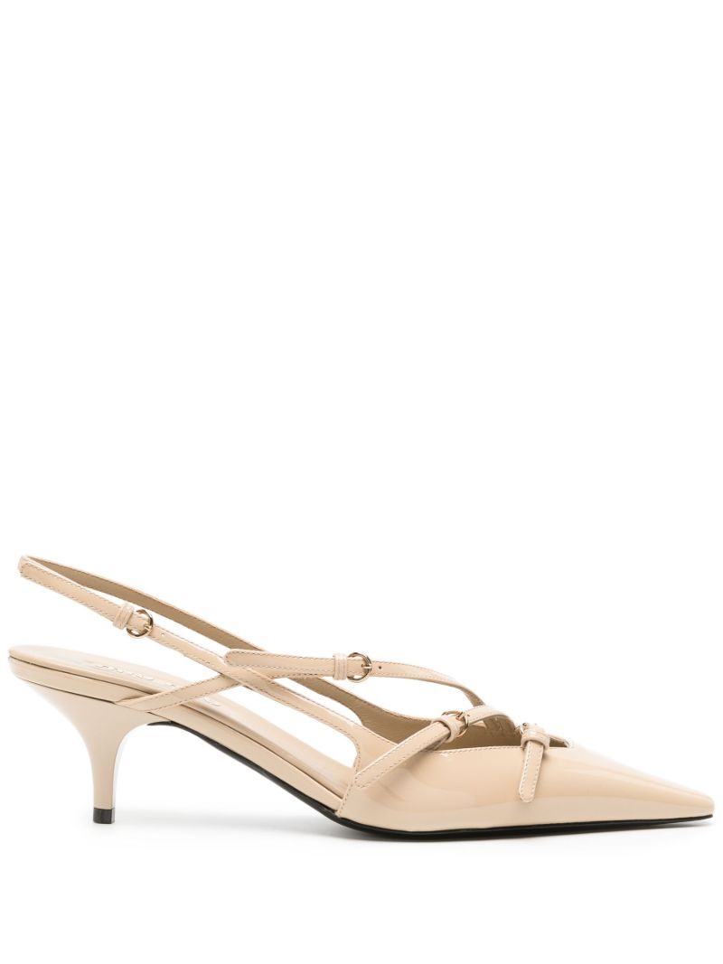 Neutral 55 Patent-leather Slingback Pumps