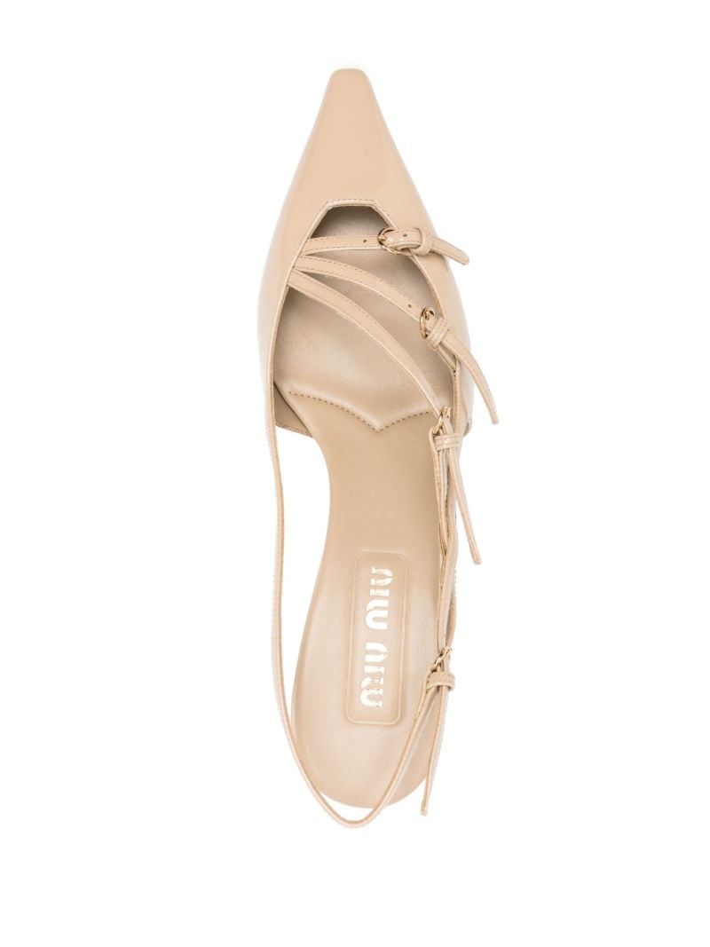 Neutral 55 Patent-leather Slingback Pumps