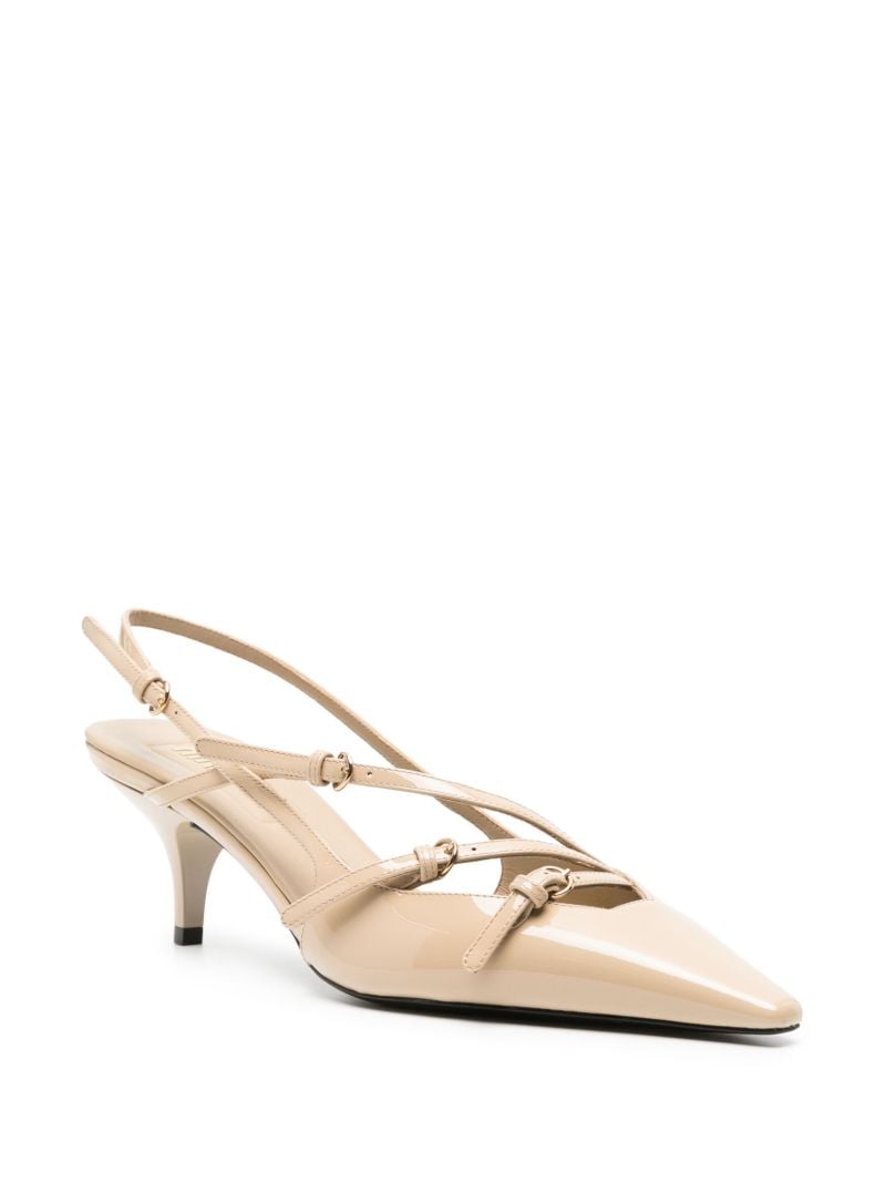 Neutral 55 Patent-leather Slingback Pumps