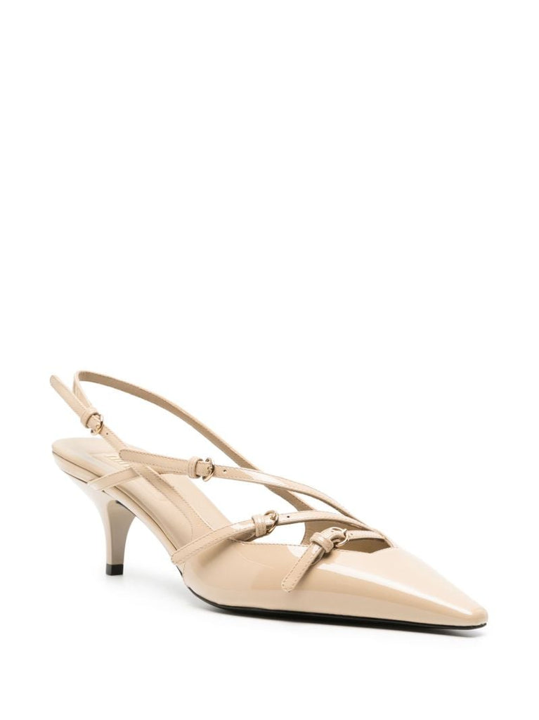 Neutral 55 Patent-leather Slingback Pumps