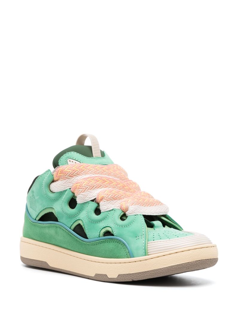 Green Curb Leather Sneakers