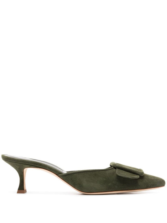 Green Maysale 70 Suede Mules