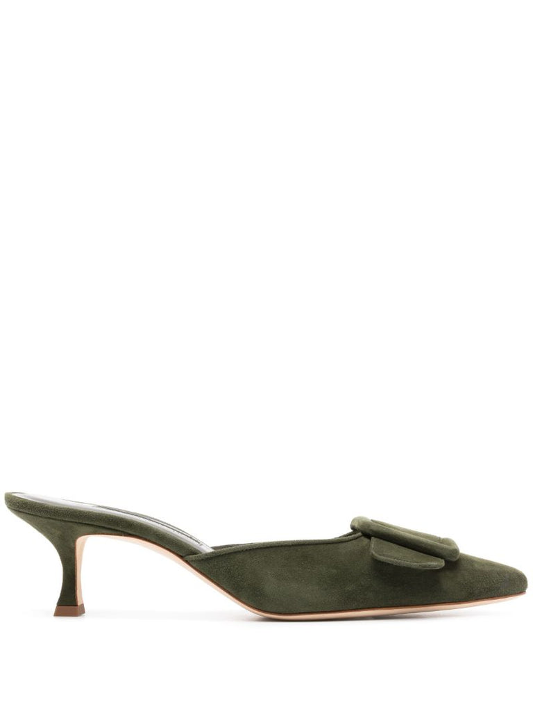 Green Maysale 70 Suede Mules