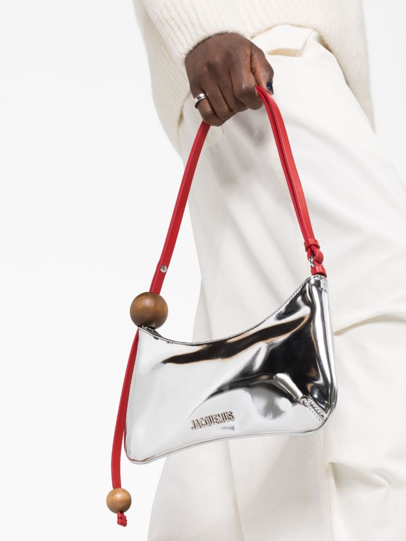 Silver-tone Le Bisou Perle Leather Bag