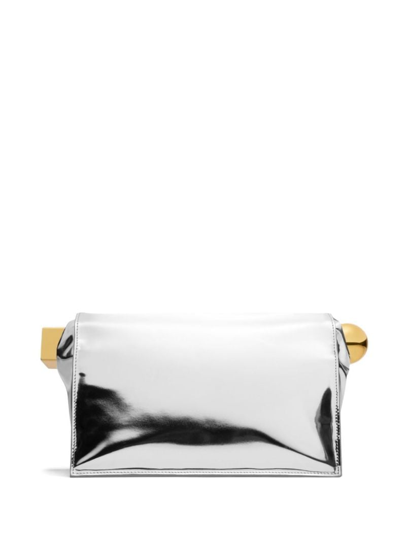 Silver La Pochette Rond CarrÃ_x0083_Â© Clutch Bag
