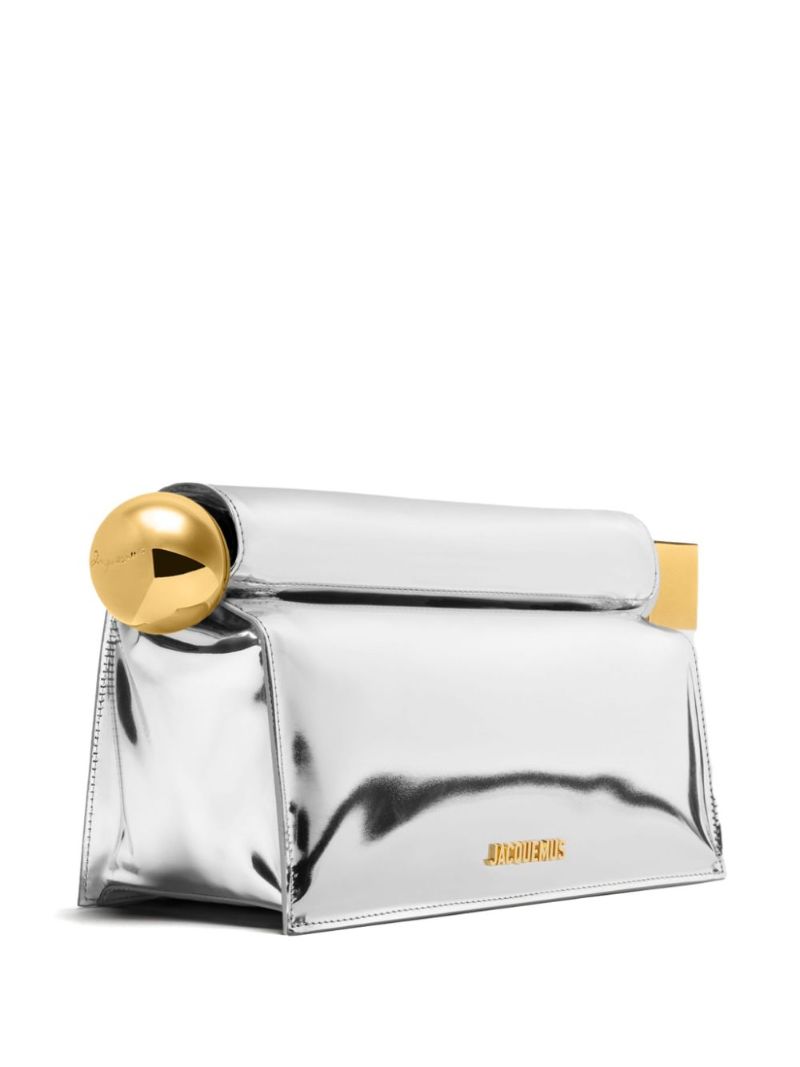 Silver La Pochette Rond CarrÃ_x0083_Â© Clutch Bag