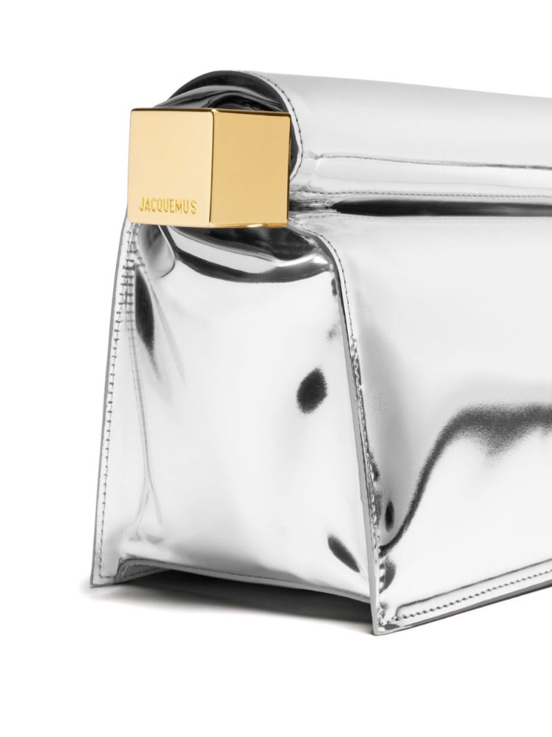 Silver La Pochette Rond CarrÃ_x0083_Â© Clutch Bag