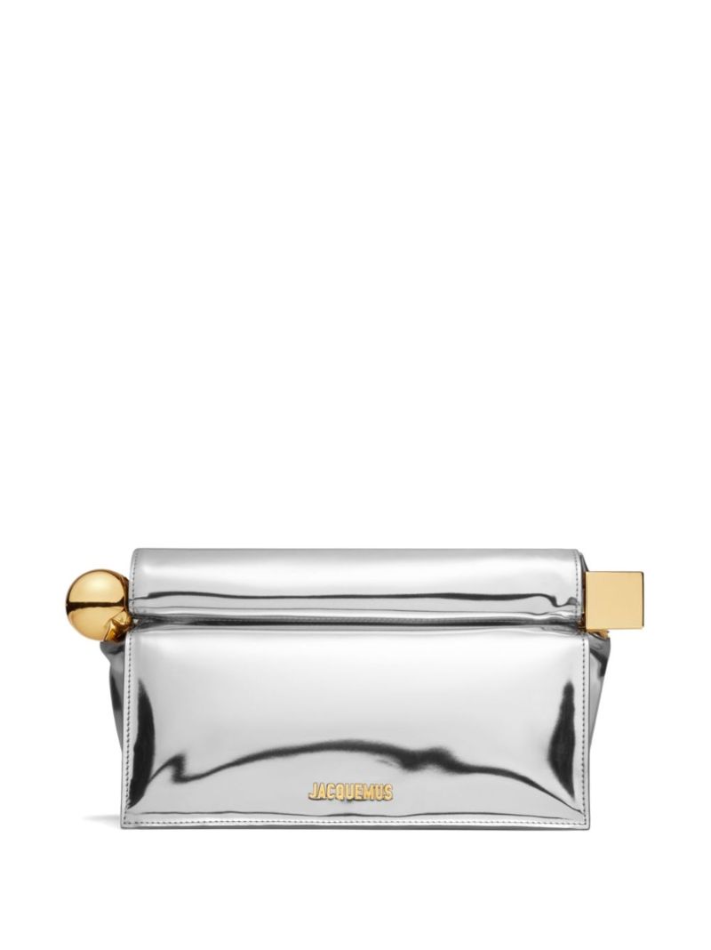 Silver La Pochette Rond CarrÃ_x0083_Â© Clutch Bag