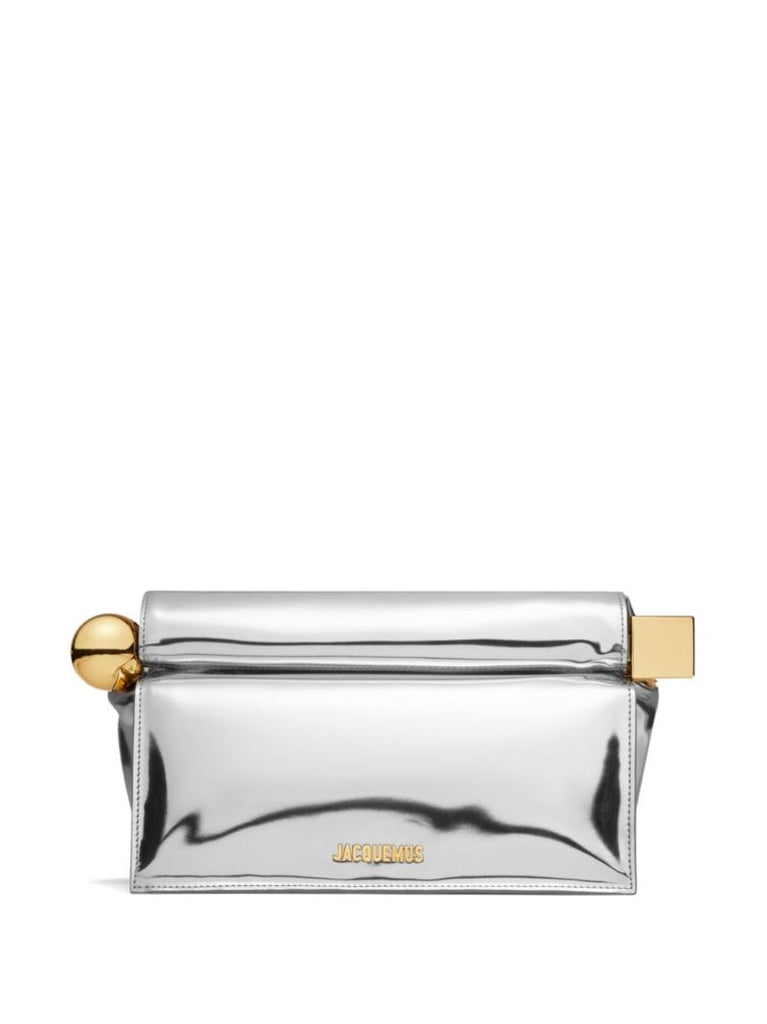 Silver La Pochette Rond CarrÃ_x0083_Â© Clutch Bag