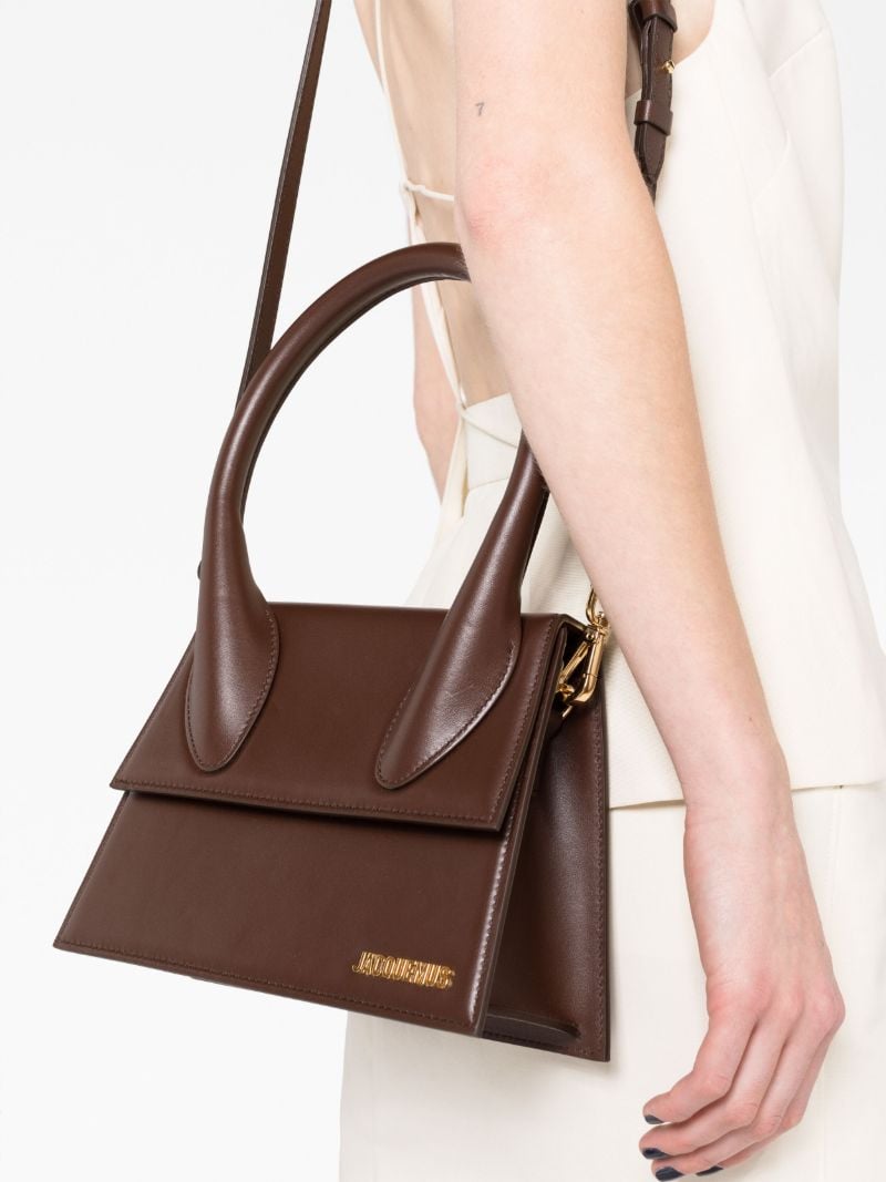 Brown Le Grand Chiquito Leather Top Handle Bag