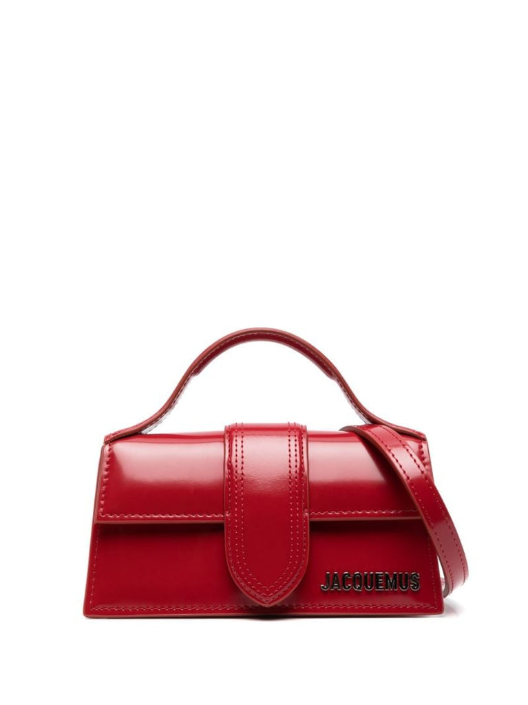 Red Le Bambino Patent Leather Top Handle Bag