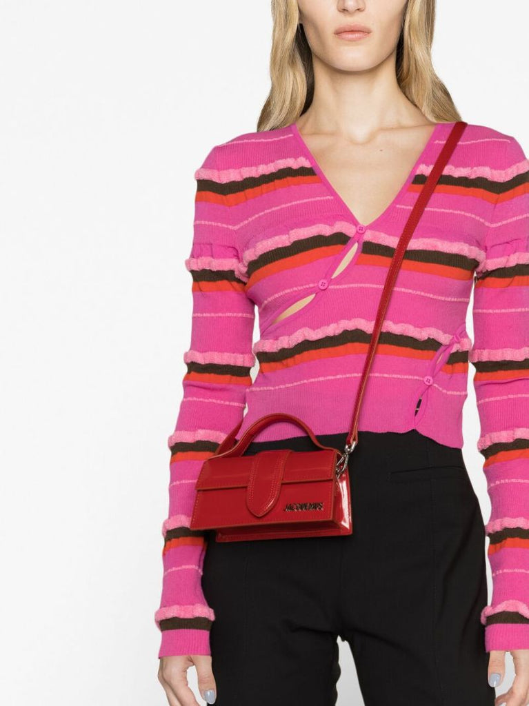 Red Le Bambino Patent Leather Top Handle Bag
