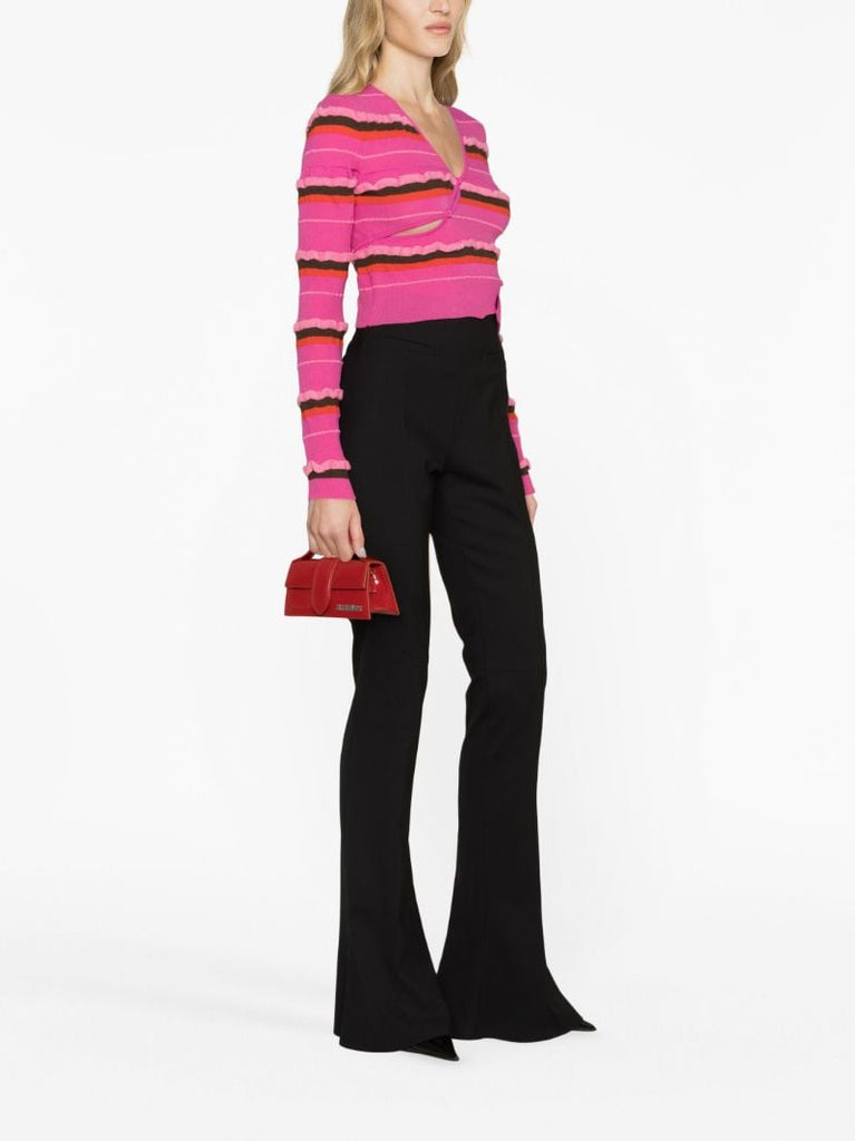 Red Le Bambino Patent Leather Top Handle Bag