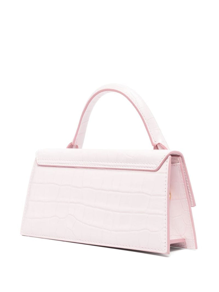Pink Le Chiquito Long Crocodile-embossed Bag