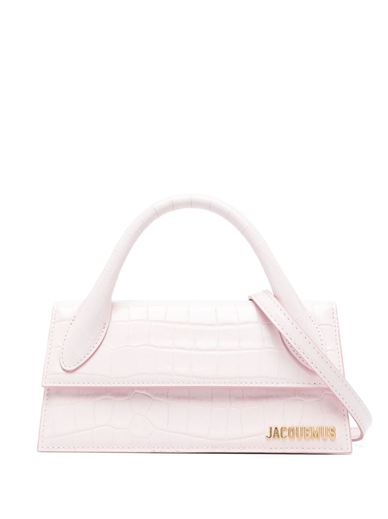 Pink Le Chiquito Long Crocodile-embossed Bag