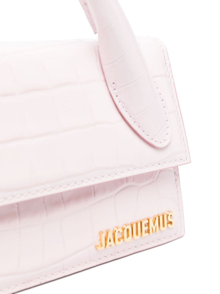 Pink Le Chiquito Long Crocodile-embossed Bag