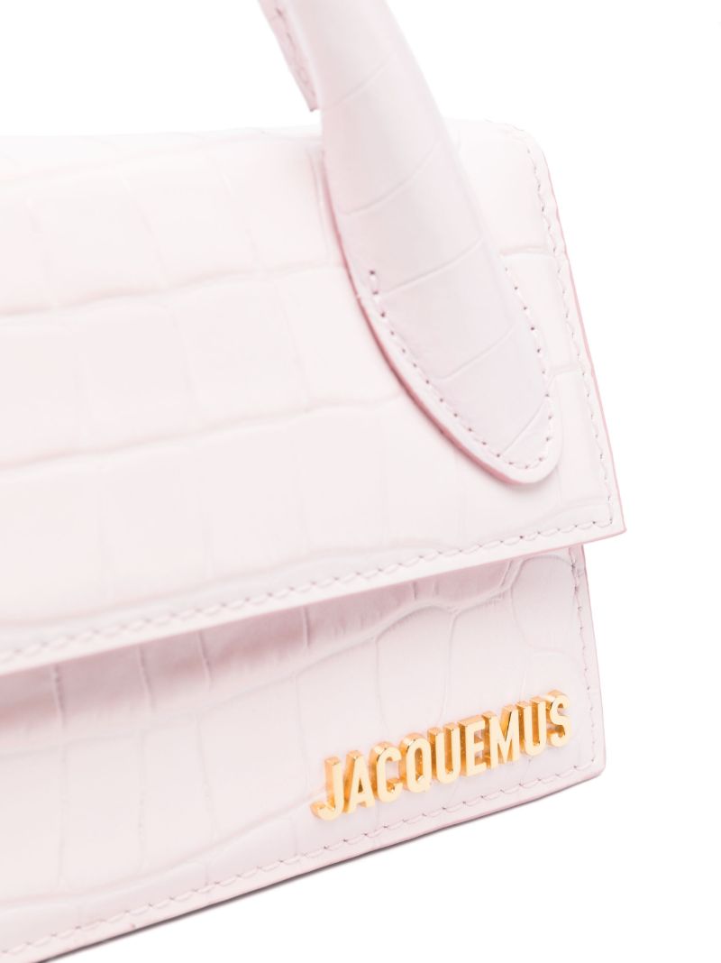 Pink Le Chiquito Long Crocodile-embossed Bag