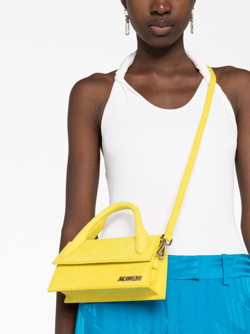 Yellow Le Chiquito Long Leather Top Handle Bag