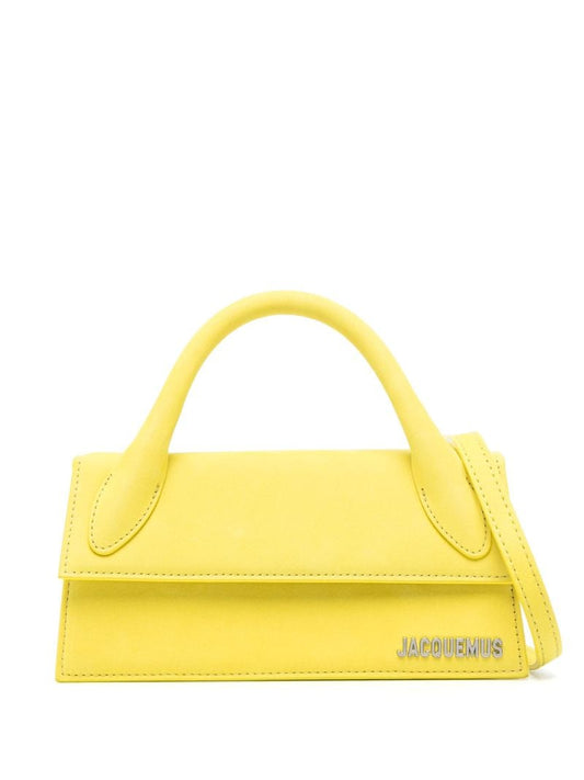 Yellow Le Chiquito Long Leather Top Handle Bag