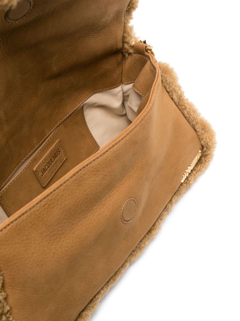 Brown Le Bambimou Doux Shearling Shoulder Bag