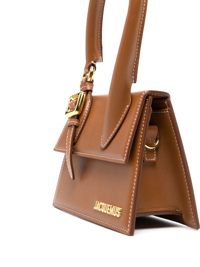 Brown Le Chiquito Moyen Boucle Leather Top Handle Bag