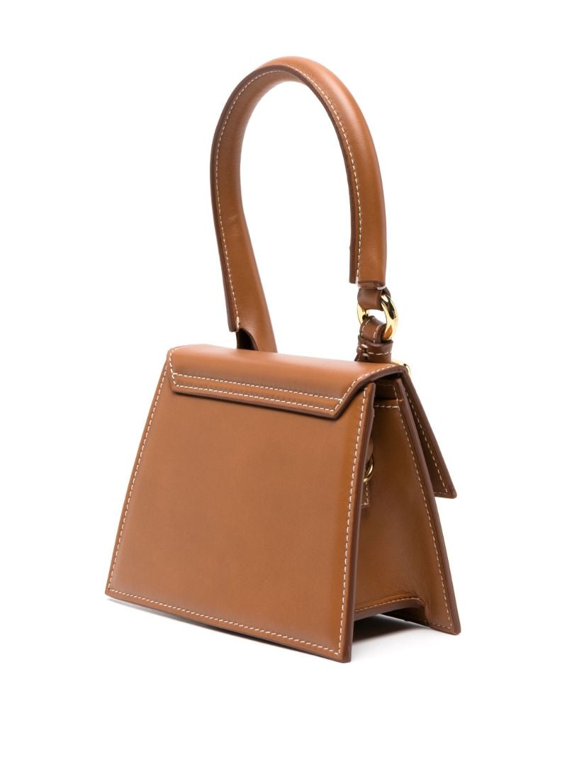 Brown Le Chiquito Moyen Boucle Leather Top Handle Bag