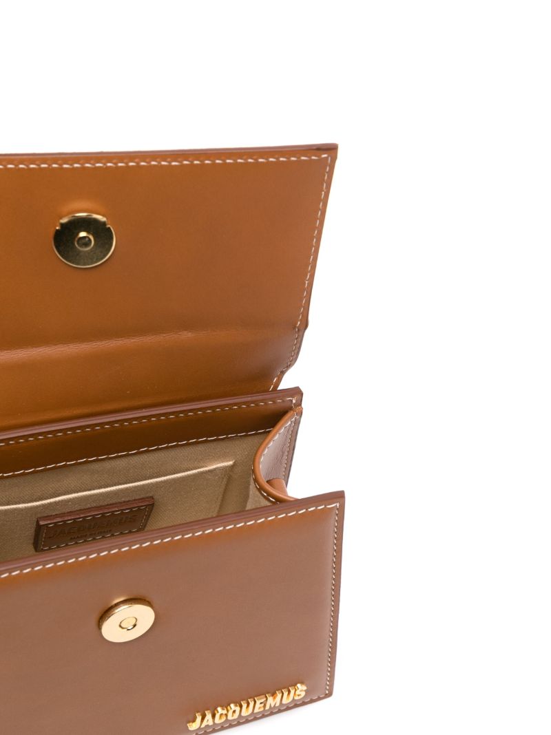 Brown Le Chiquito Moyen Boucle Leather Top Handle Bag
