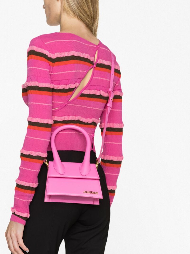 Pink Le Chiquito Moyen Leather Top Handle Bag