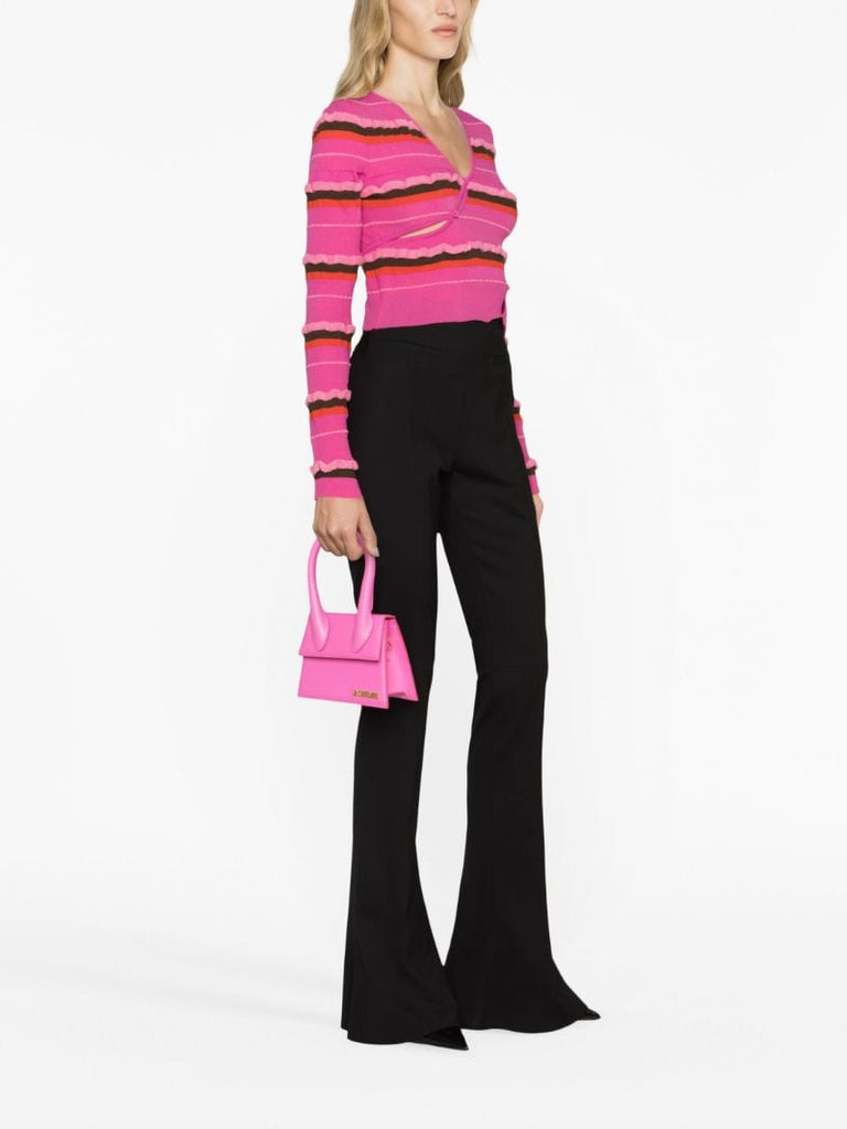 Pink Le Chiquito Moyen Leather Top Handle Bag