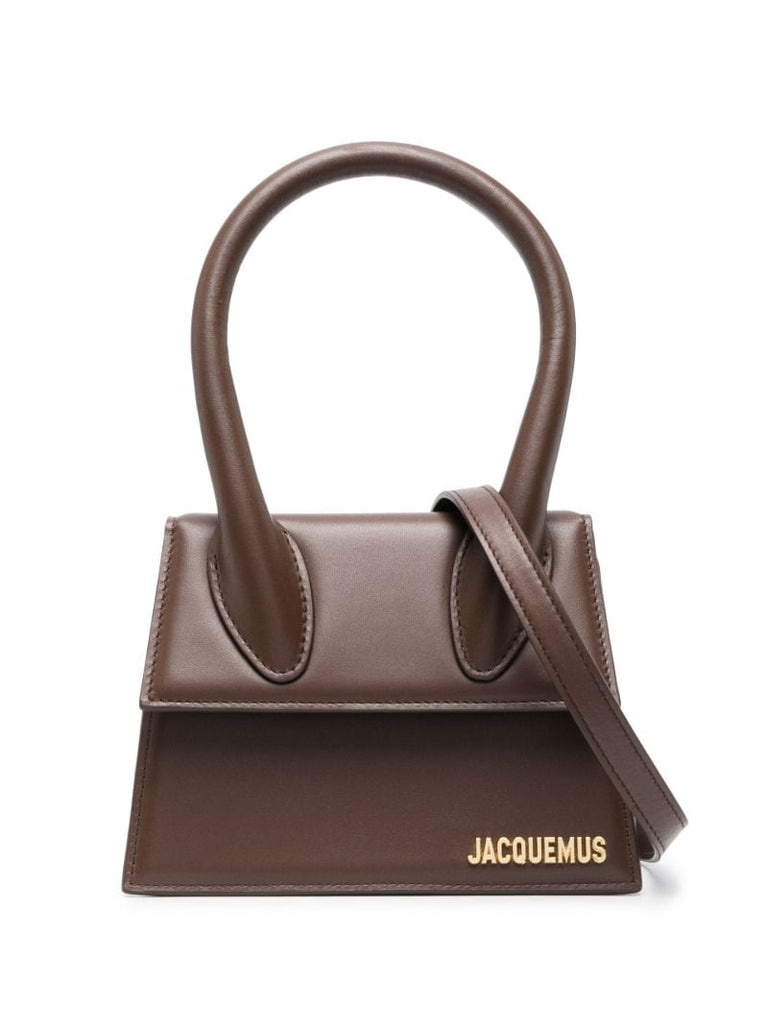 Brown Le Chiquito Moyen Leather Top Handle Bag
