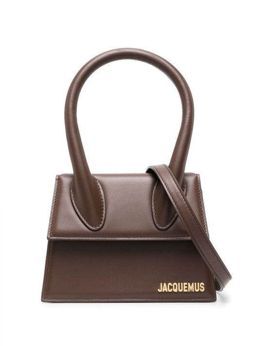 Brown Le Chiquito Moyen Leather Top Handle Bag