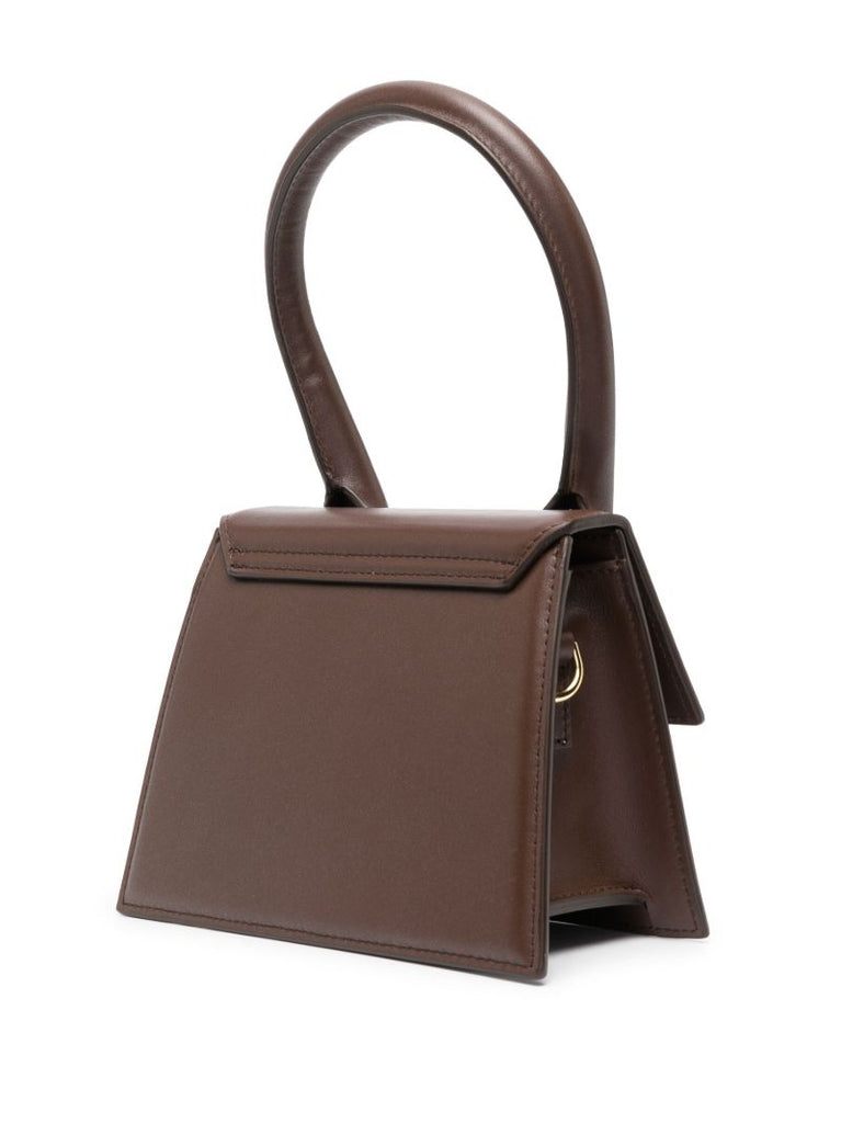 Brown Le Chiquito Moyen Leather Top Handle Bag