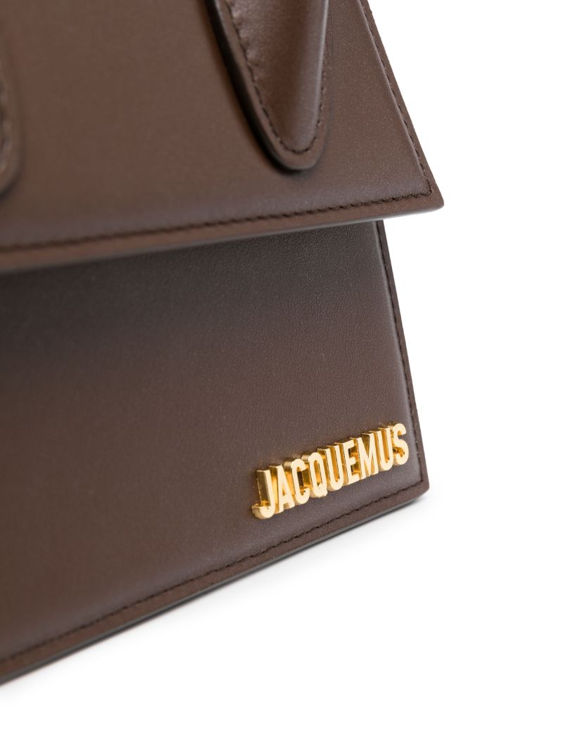 Brown Le Chiquito Moyen Leather Top Handle Bag