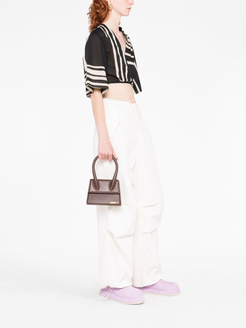 Brown Le Chiquito Moyen Leather Top Handle Bag
