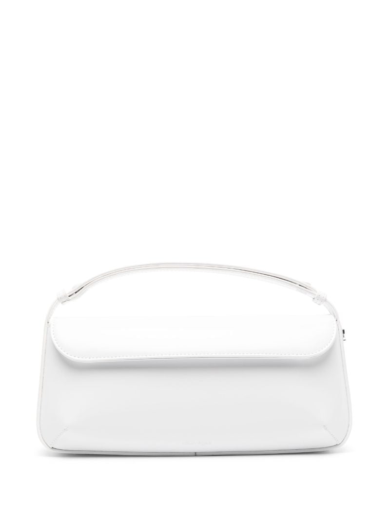White Sleek Leather Top-handle Bag