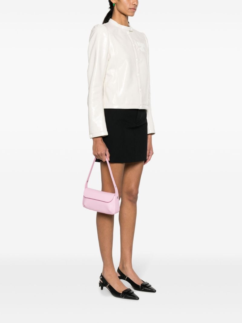 Pink Sleek Leather Shoulder Bag