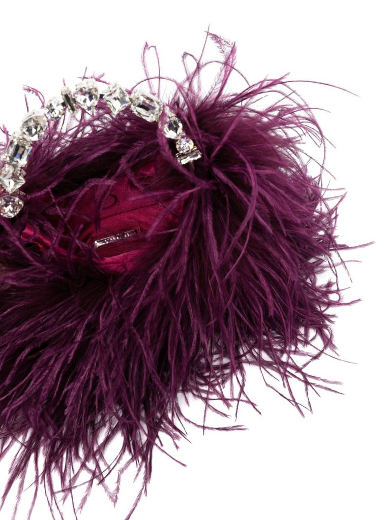 Purple Taliya Feather Mini Bag