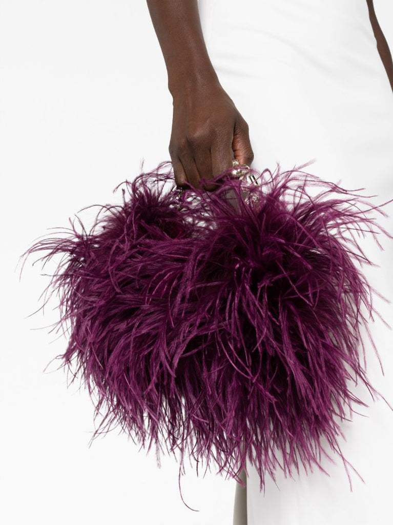 Purple Taliya Feather Mini Bag