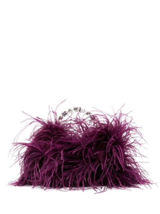 Purple Taliya Feather Mini Bag