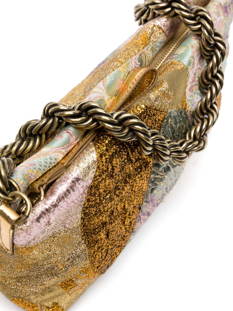 Gold Patchwork Embroidered Shoulder Bag