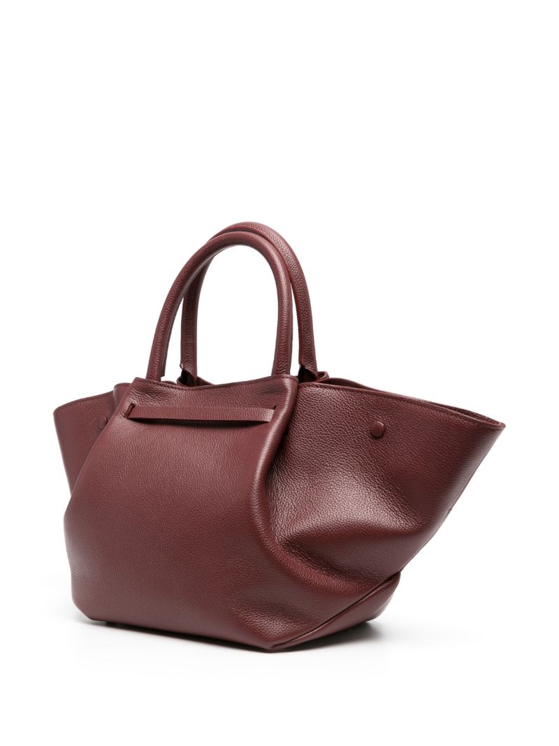 Red New York Midi Leather Tote Bag