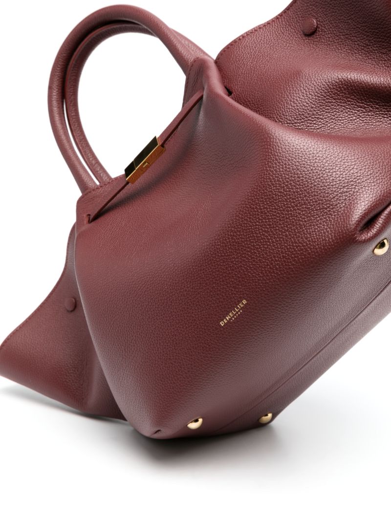 Red New York Midi Leather Tote Bag