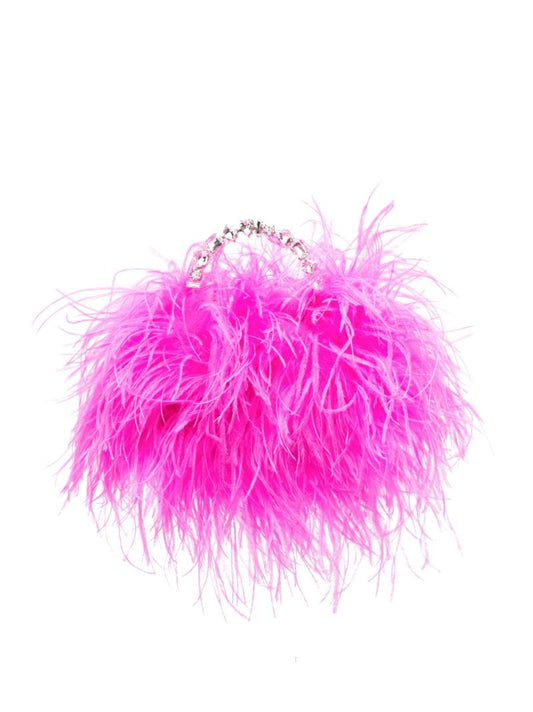 Pink Taliya Feather-embellished Mini Bag
