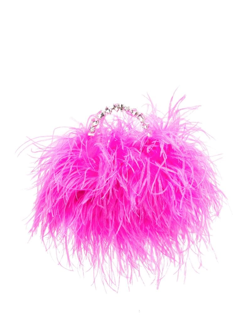 Pink Taliya Feather-embellished Mini Bag