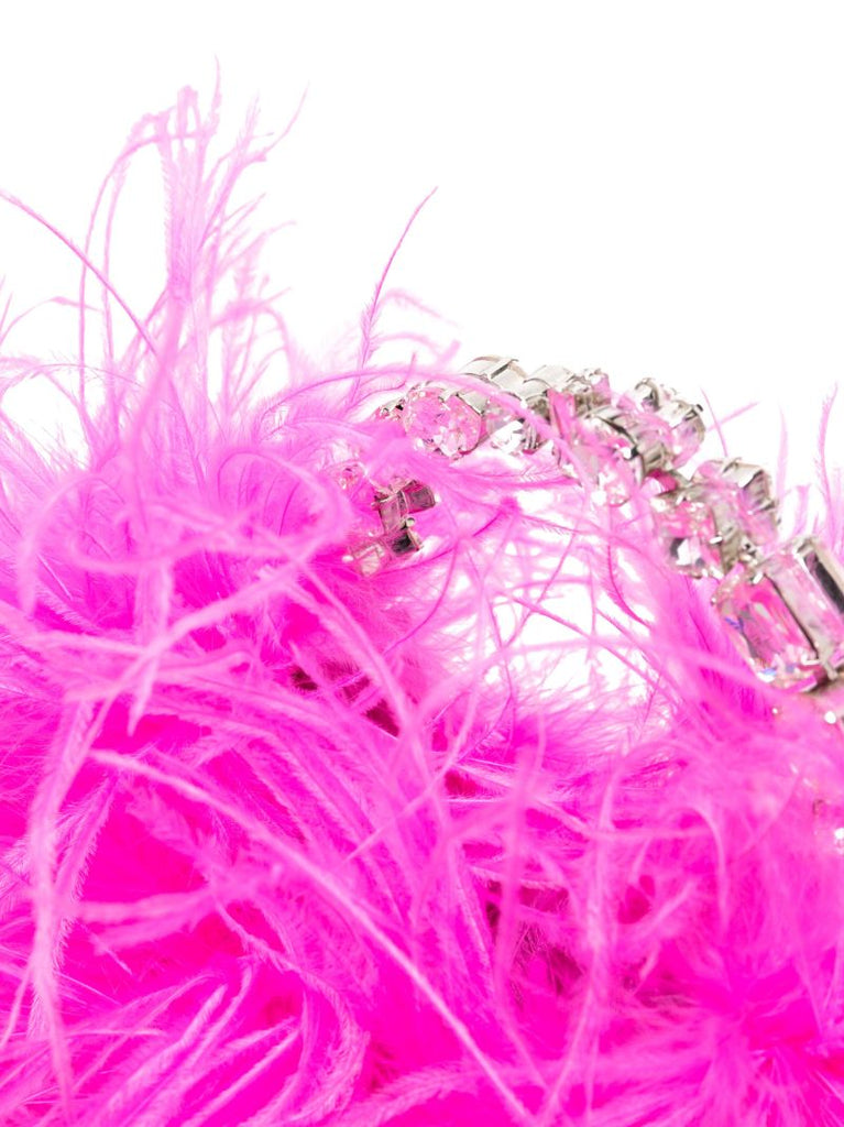 Pink Taliya Feather-embellished Mini Bag
